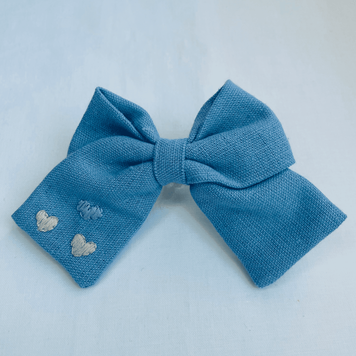 Fiocco Cuoricini con Iniziale - Fiocchi da Principessa