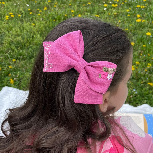 Fiocco Personalizzato con il Nome Rosa