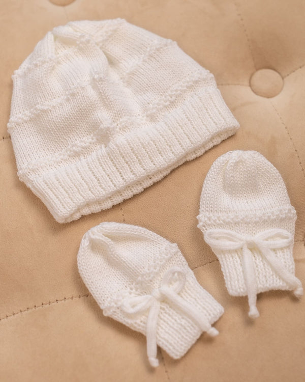 Cappellini + Guantini per Neonati Bianco