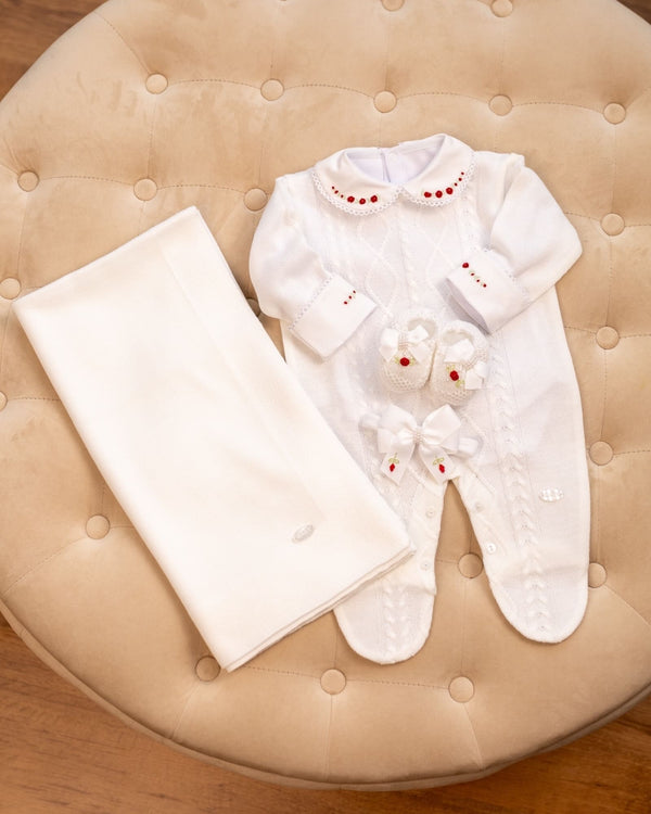 Corredino Nascita Completo Panna 5 pezzi